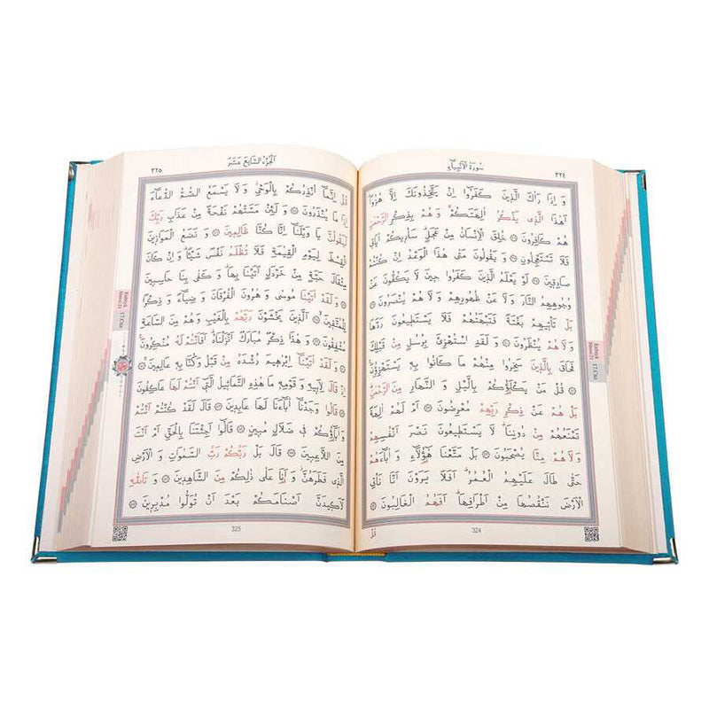 Kadife Ciltli Kur’an-ı Kerim (Turkuaz, Elif Vavlı)