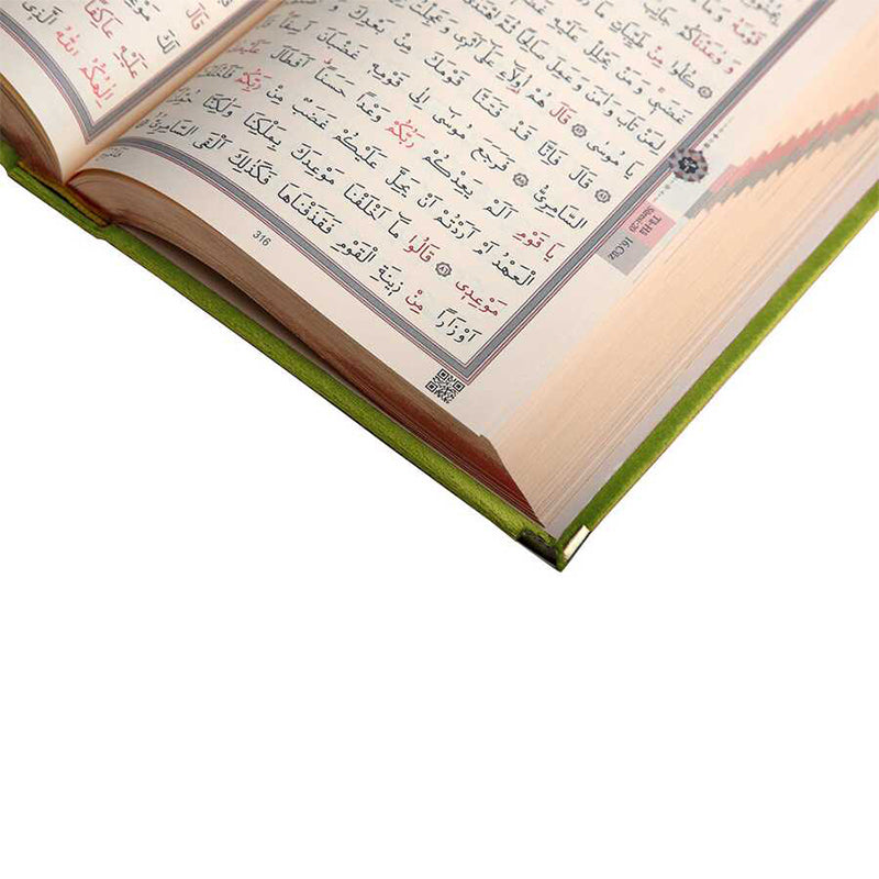 Kadife Ciltli Kur’an-ı Kerim (Yeşil, Elif Vavlı)