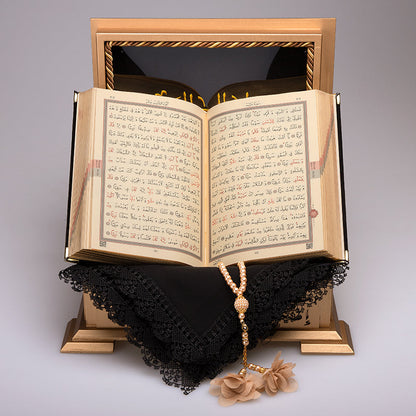 Ahşap Sandıklı Kur’an-ı Kerim Seti (Siyah)